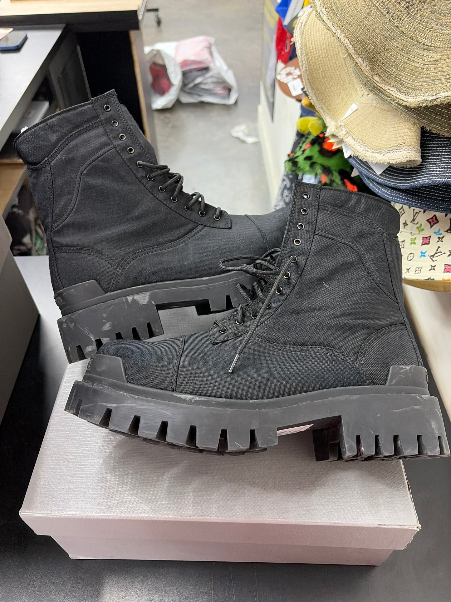 Balenciaga Strike Boot Black Canvas (U) - 45(12)