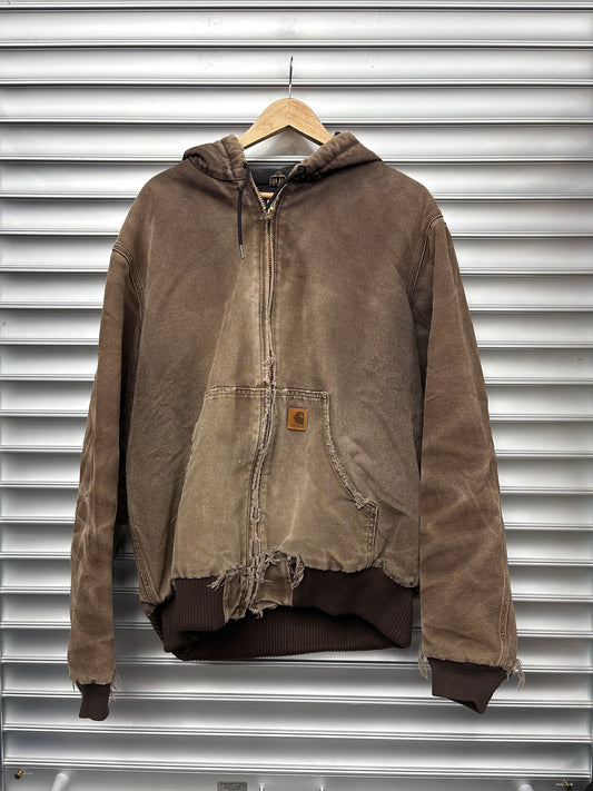 Vintage Brown Sun Faded Carhartt Hooded Jacket - L**