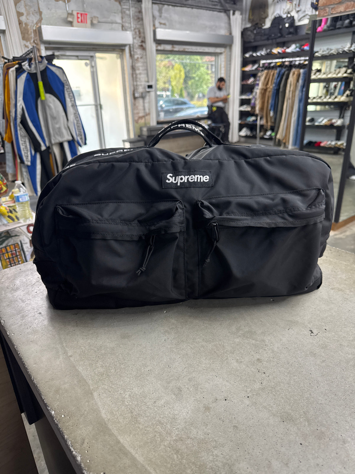 Supreme Black Duffle Bag**