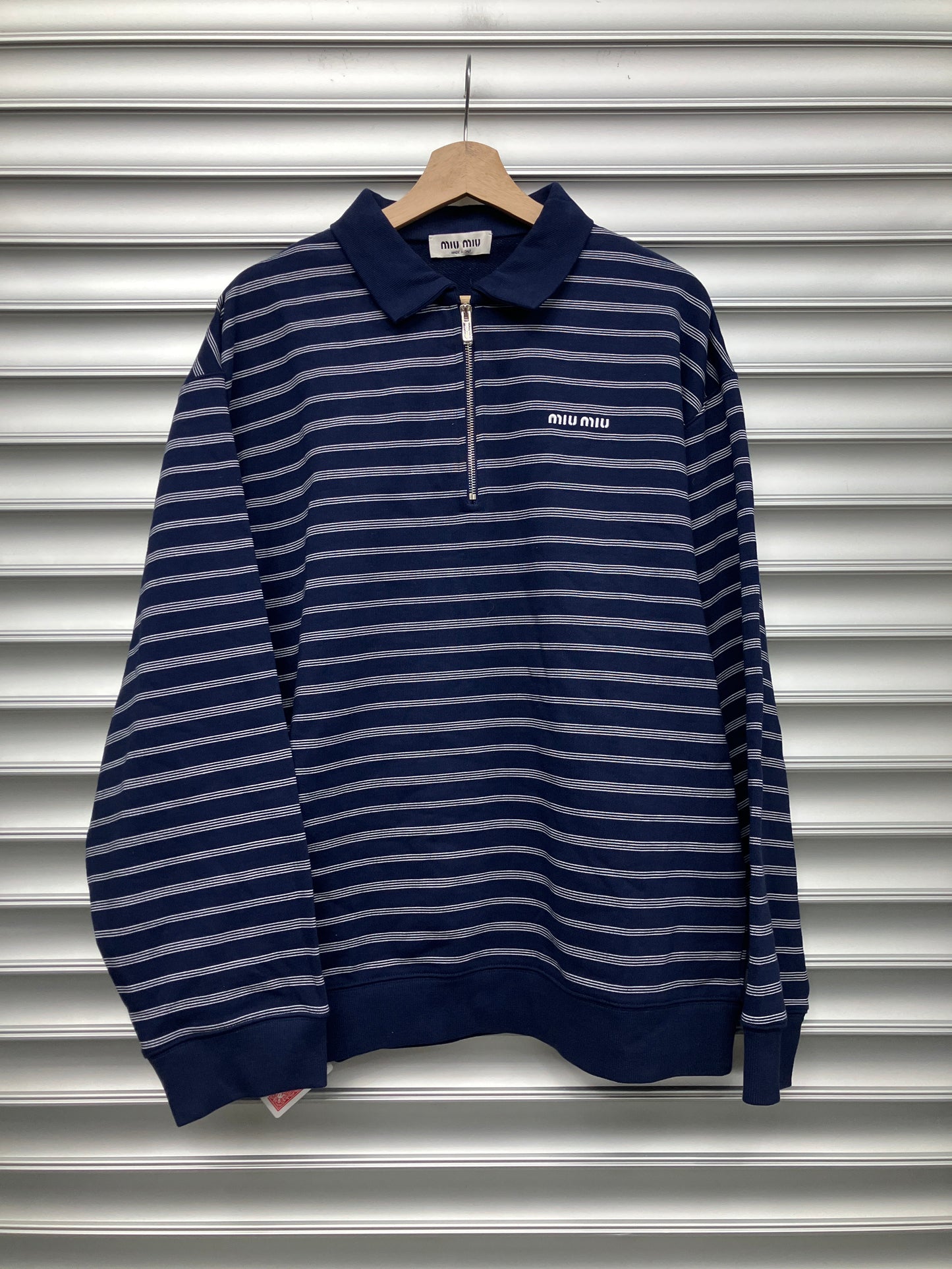 Miu Miu Navy Quarter Zip - L