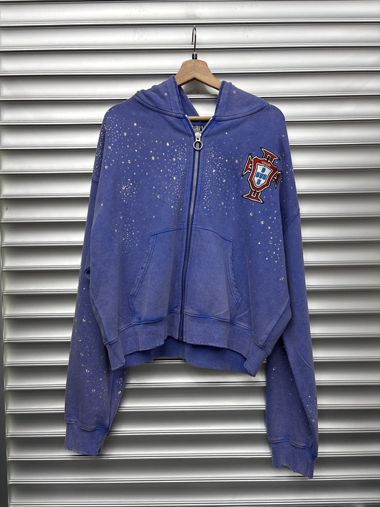 Purple Vale Rhinestone Hoodie - L**