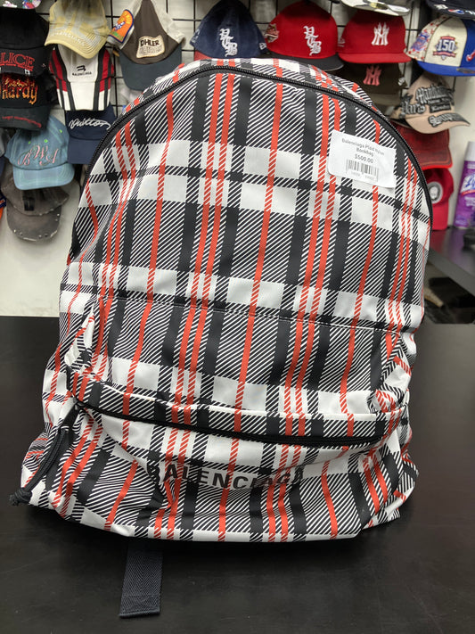 Balenciaga Plaid Nylon Bookbag