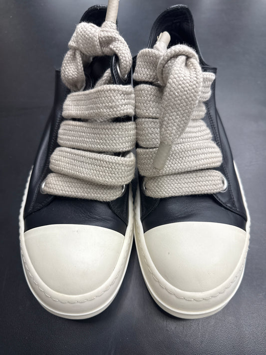 Rick Owen Low Jumbo Lace Black Leather (U) - 41(8) (NB)