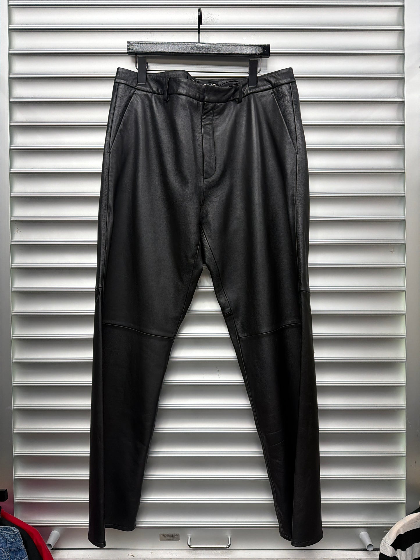 Supreme Black Leather Pants - 36**