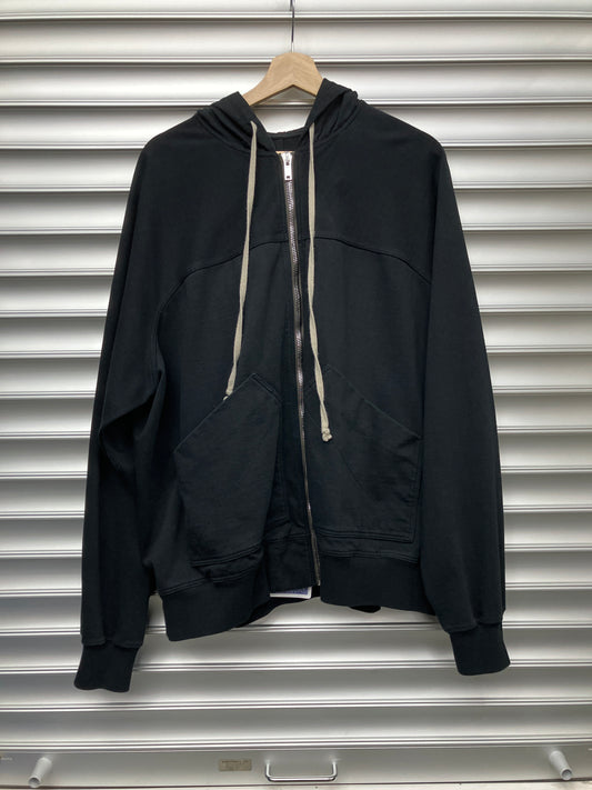 Rick Owens Black Cargo Zip Up Hoodie - M