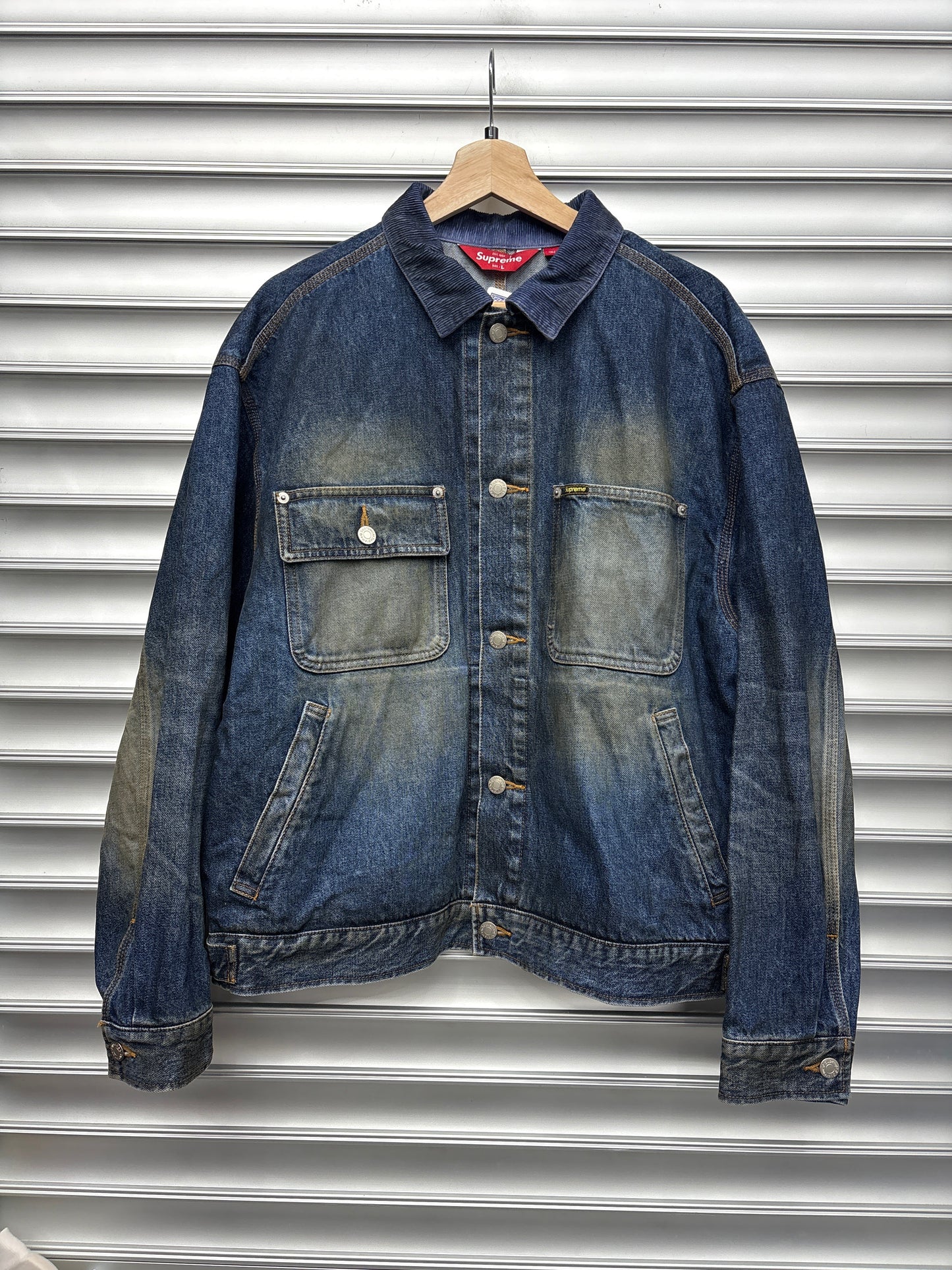 Supreme Dark Denim Jacket - L**
