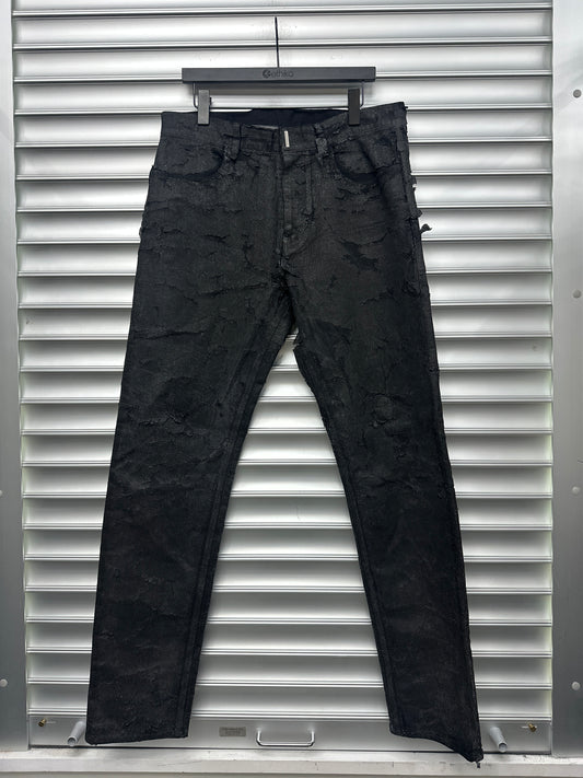 Givenchy Black Crackle Denim - 34