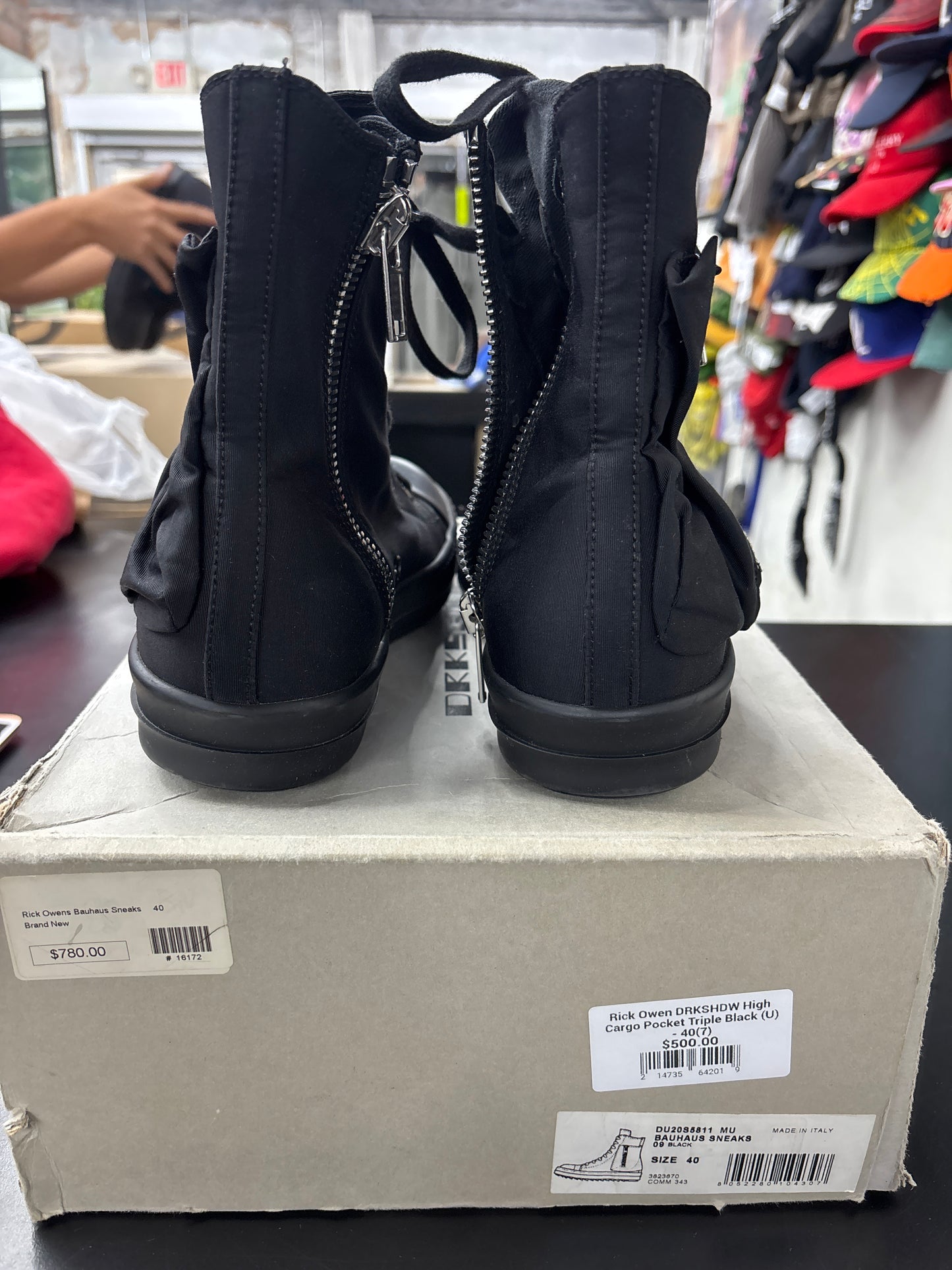 Rick Owen DRKSHDW High Cargo Pocket Triple Black (U) - 40(7)