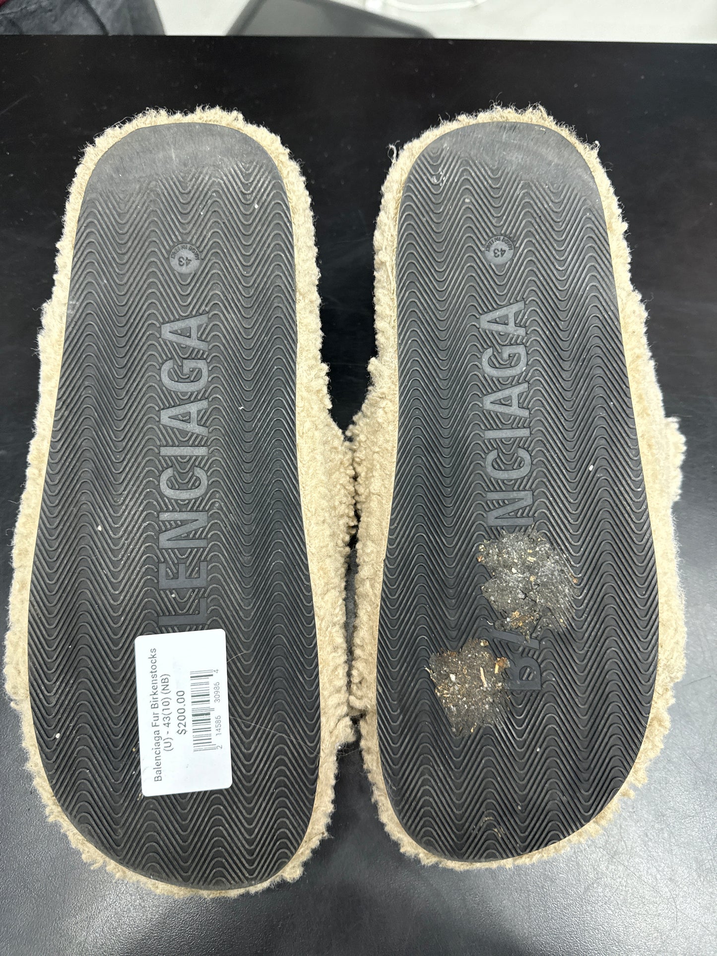 Balenciaga Fur Birkenstocks (U) - 43(10) (NB)