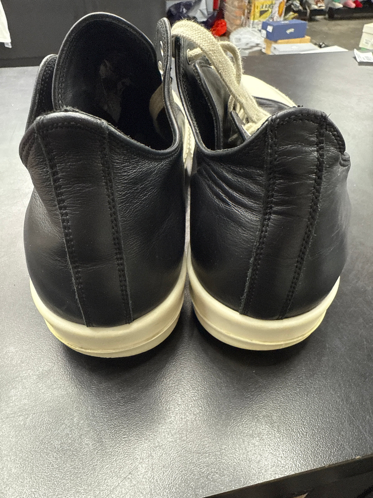Rick Owen Ramone Black Leather (U) - 42(9) (NB)**