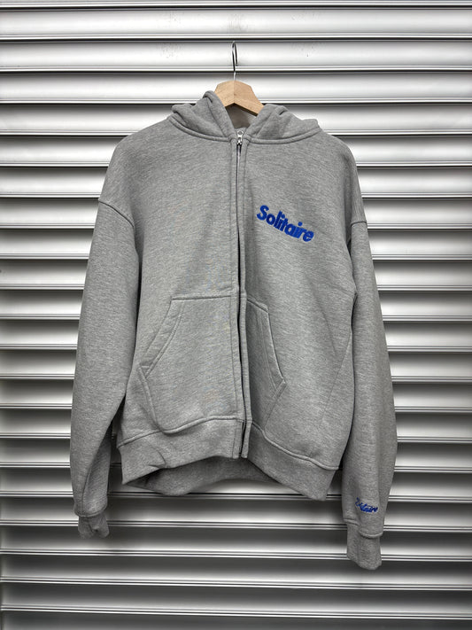 Solitaire Grey Blue Hoodie - M**