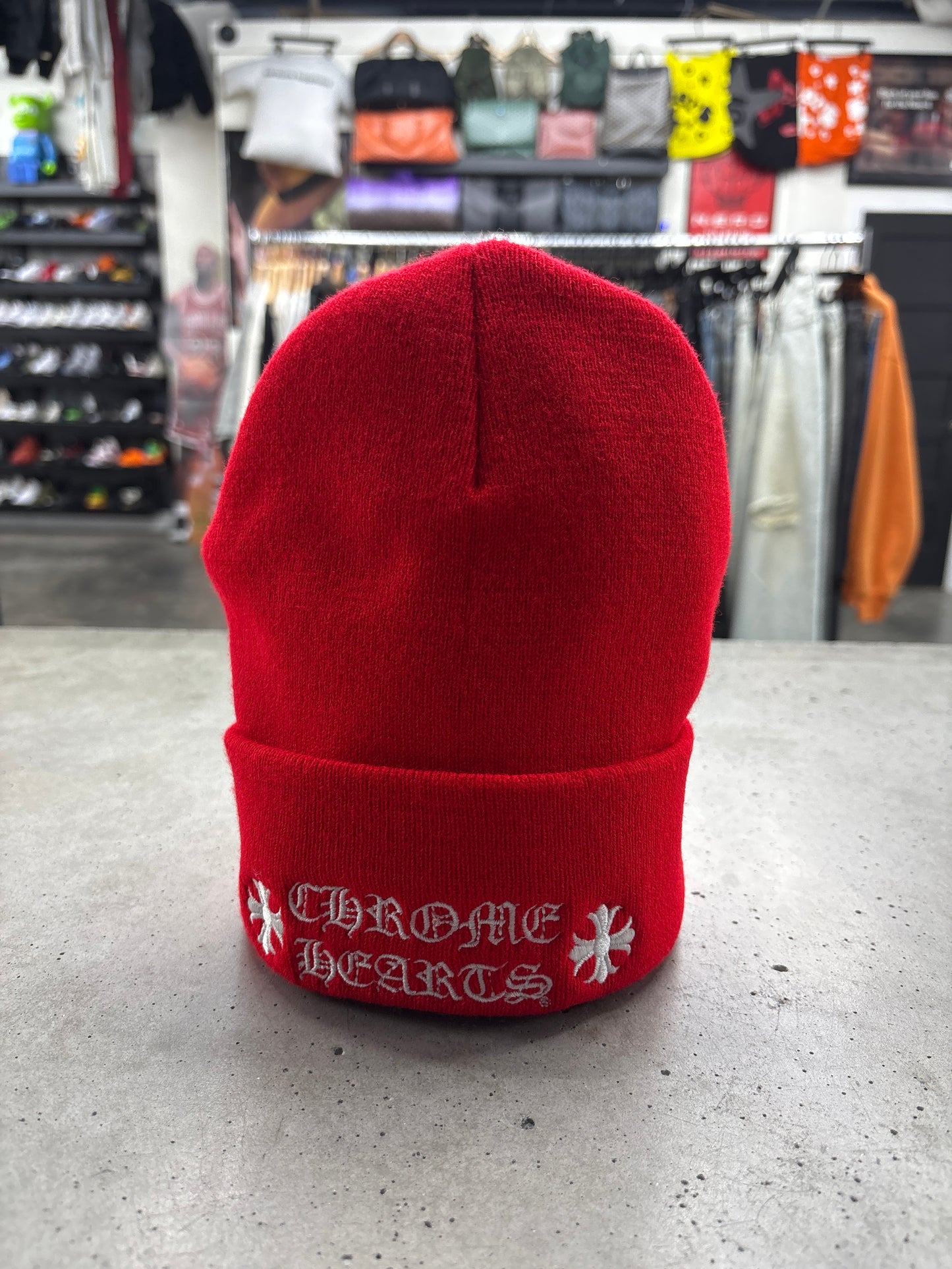 Red Chrome Hearts Beanie
