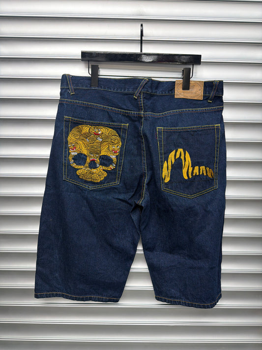 Evisu Tiger Stripe Raw Shorts - 36