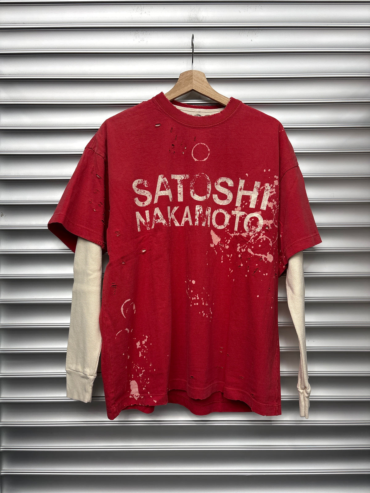 Satoshi Nakamoto Red Thermal Long Sleeve - M **