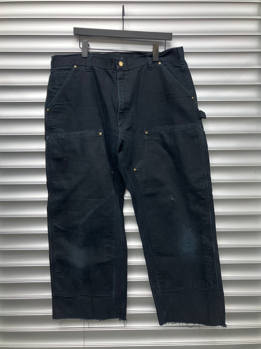 Vintage Black Carhartt Double Knee Shorts - 38
