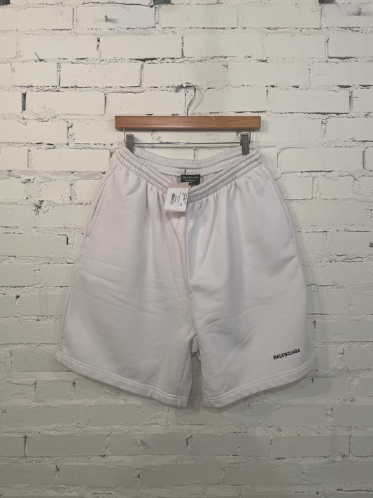 Balenciaga Logo Cream Shorts - XS