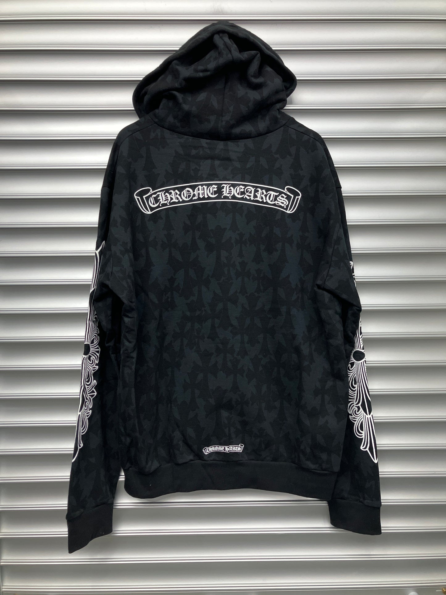 Chrome Hearts Mongram Cemetery Cross Zip - L