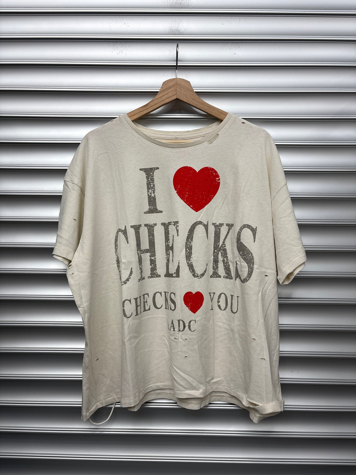 AADC Checks White Tee - L**
