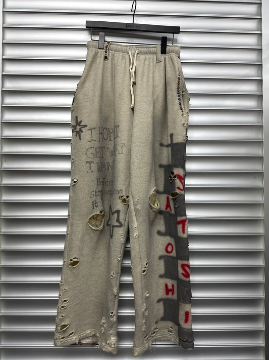 Satoshi Nakamoto Studded Grey Sweatpants - M