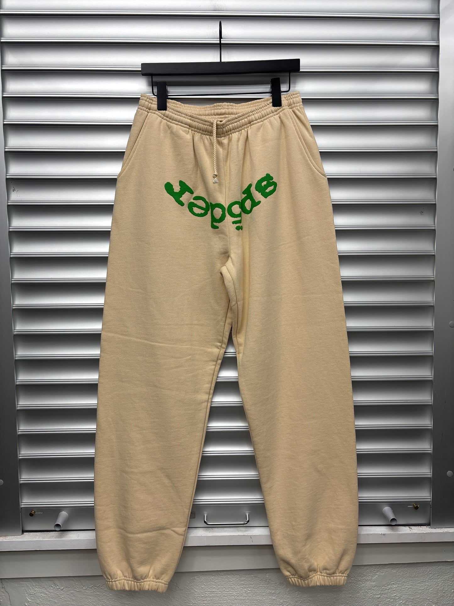 Spider Cream Green Sweatpants - L