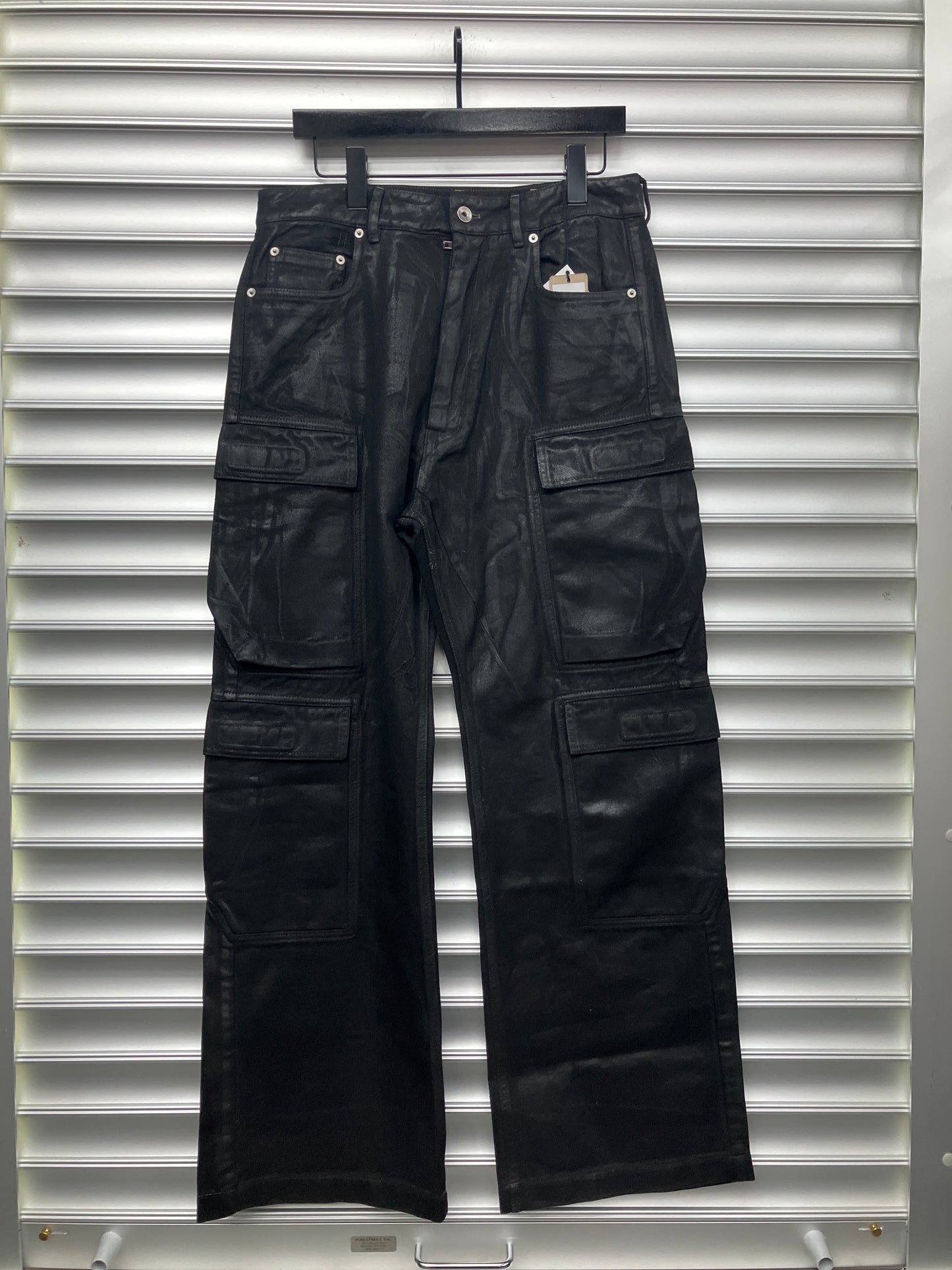 Rick Owens Wax Black Double Cargo Jean - 30