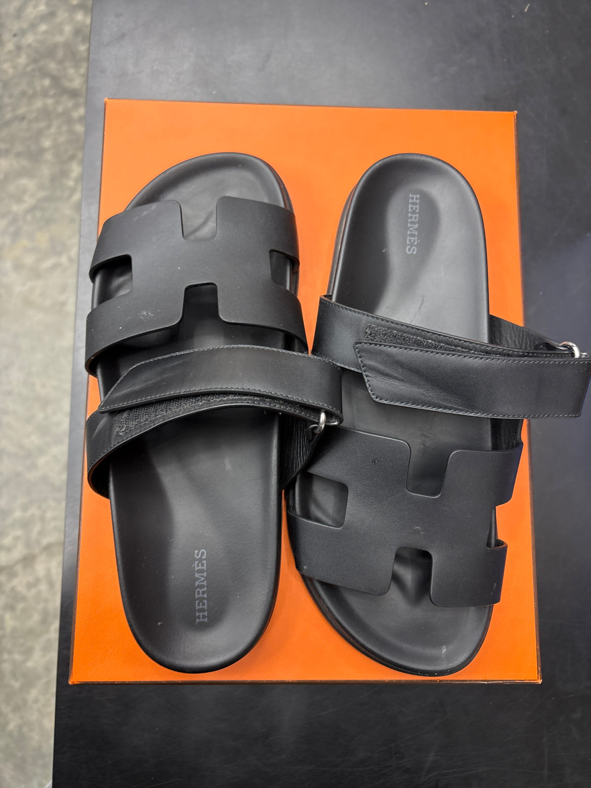 Hermes Chrypre Black Slide (U) - 41(8)**