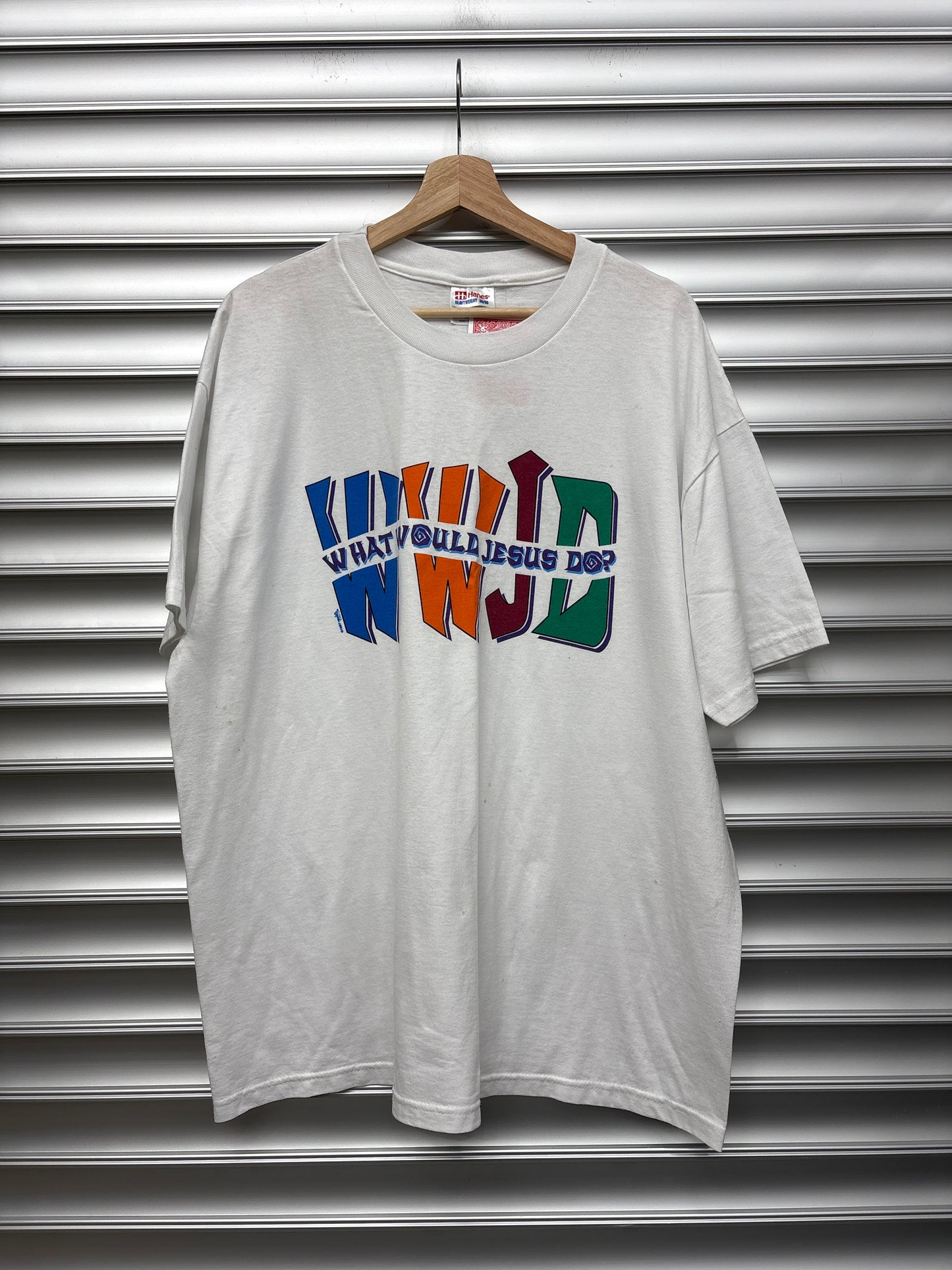 Vintage WWJD White Tee - XL**