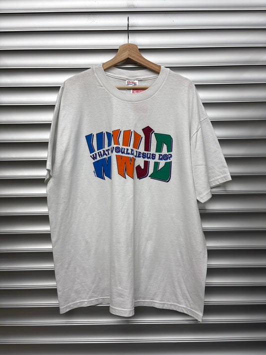 Vintage WWJD White Tee - XL**