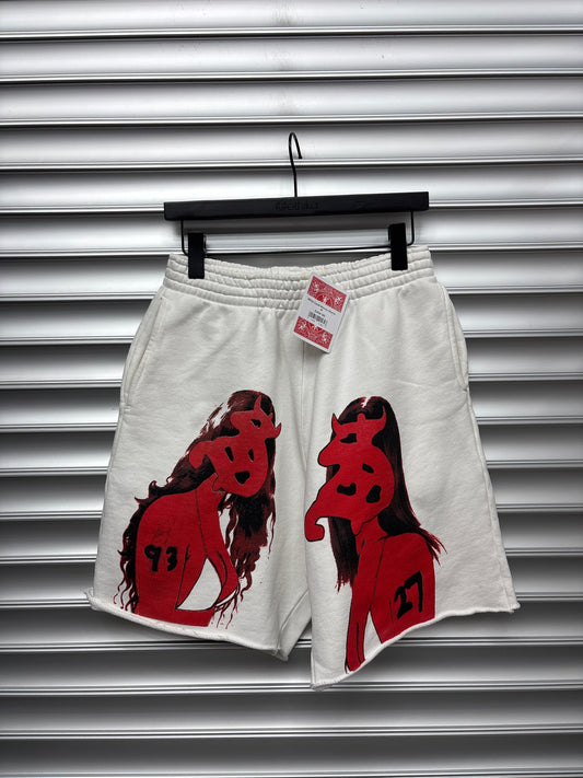 White Saudi Money Shorts - M