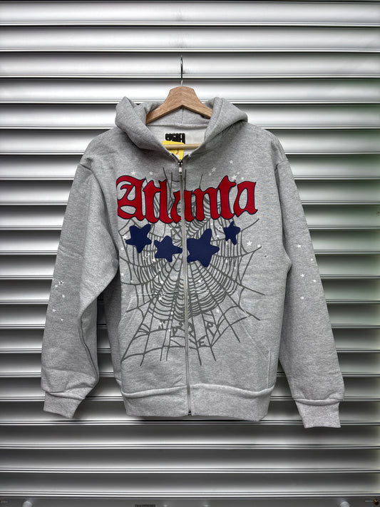 Spider Atlanta Red Grey Hoodie - M