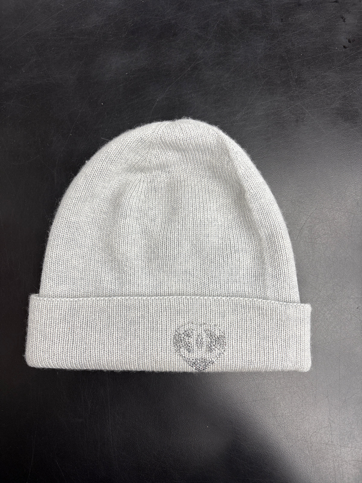Chanel Grey Rhinestone Beanie**