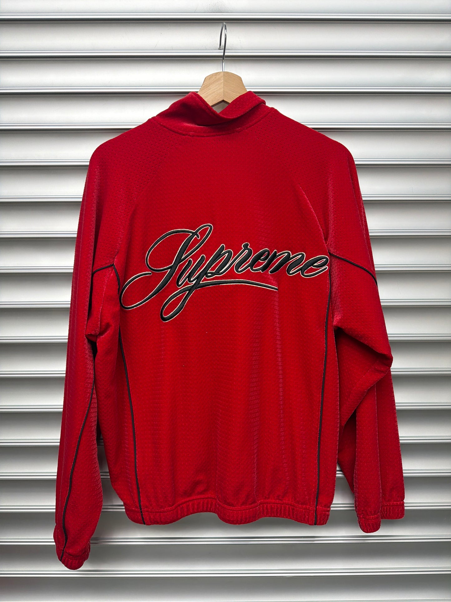 Supreme Red Velour Zip - S
