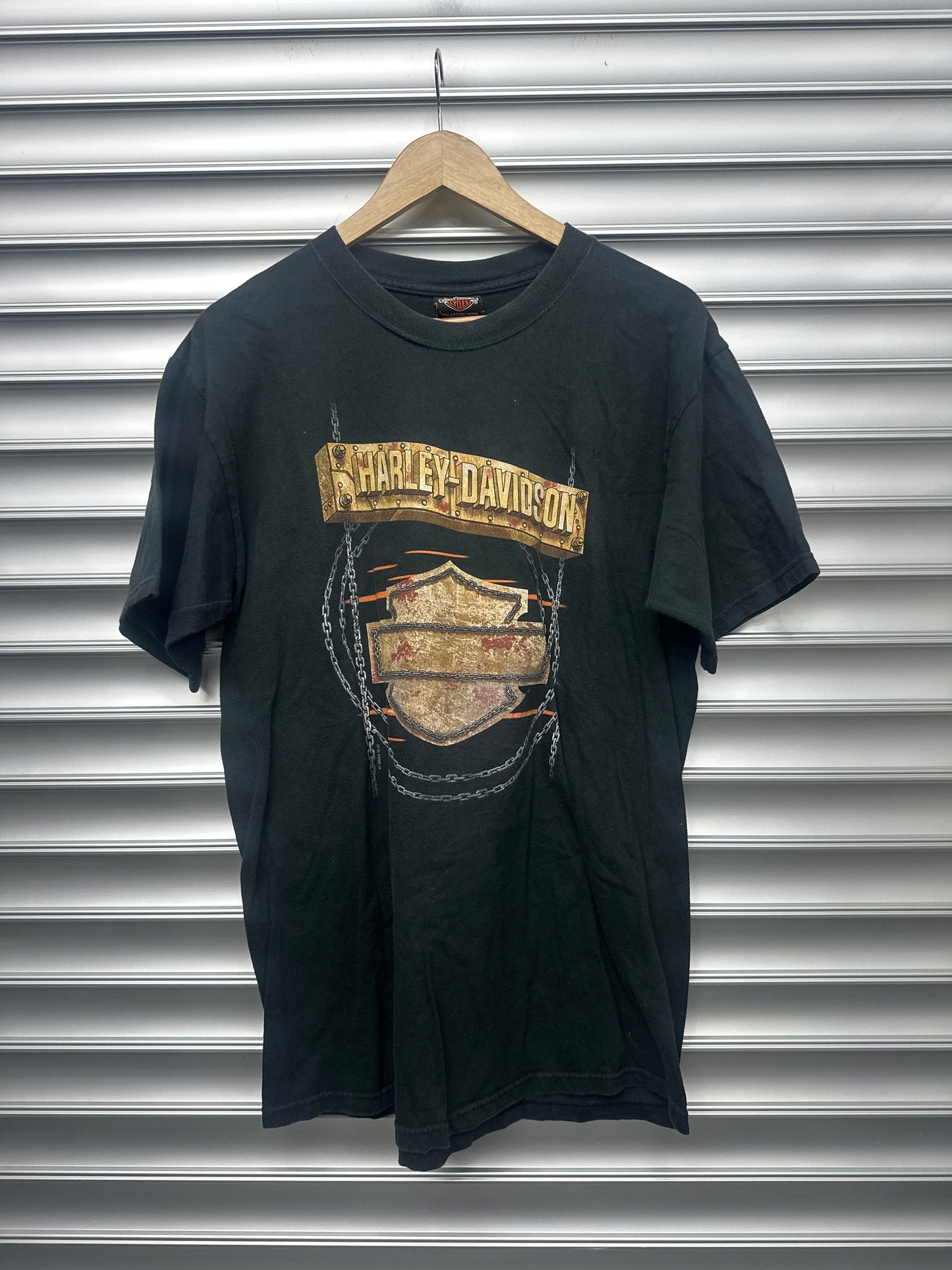 Vintage Harley Chain Metal Tee - L