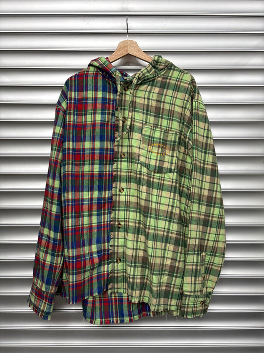 AFB Plaid Split Button Up Flannel - XL
