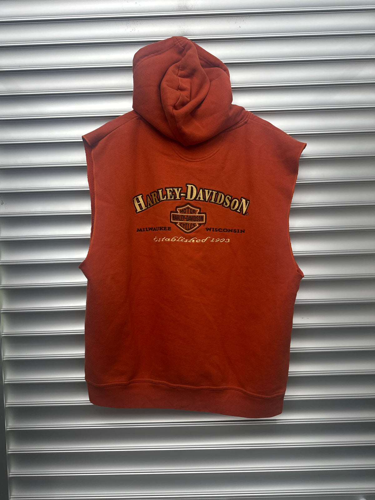 Vintage Harley Orange Hoodie - XL**
