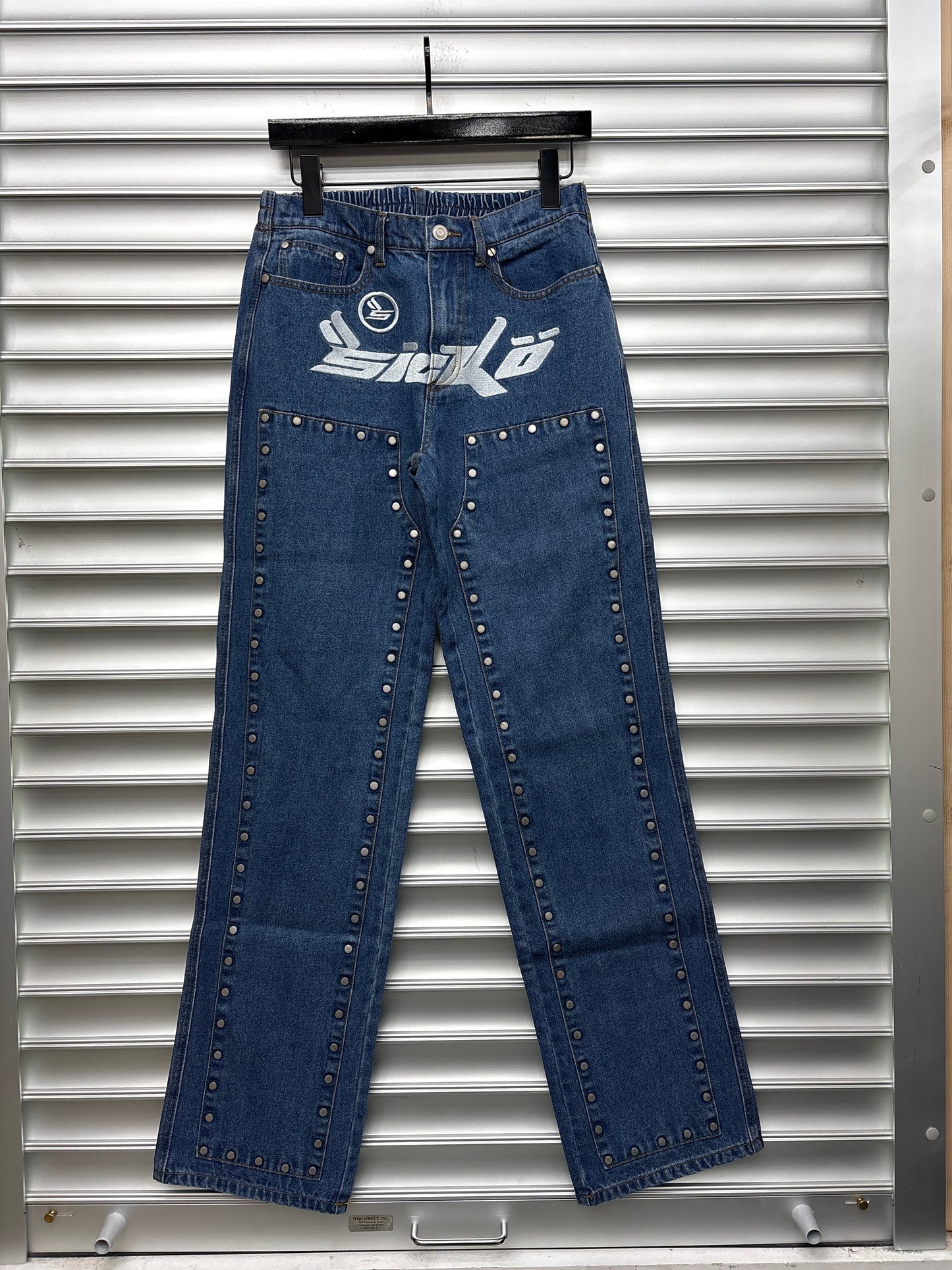 Sicko Double Knee Studded Denim - L