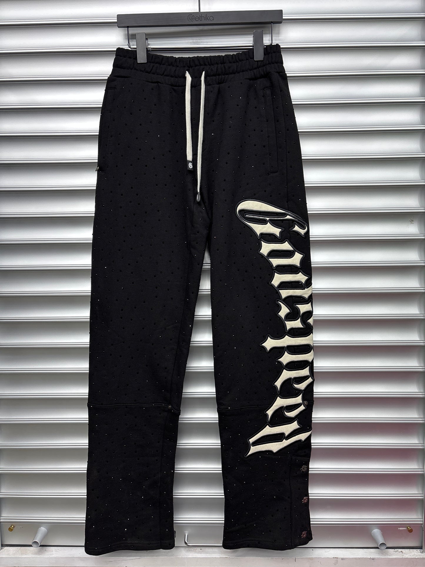 God Speed Black Rhinestone Sweatpants - Small