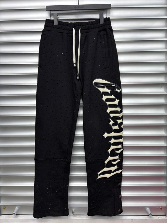 God Speed Black Rhinestone Sweatpants - Small