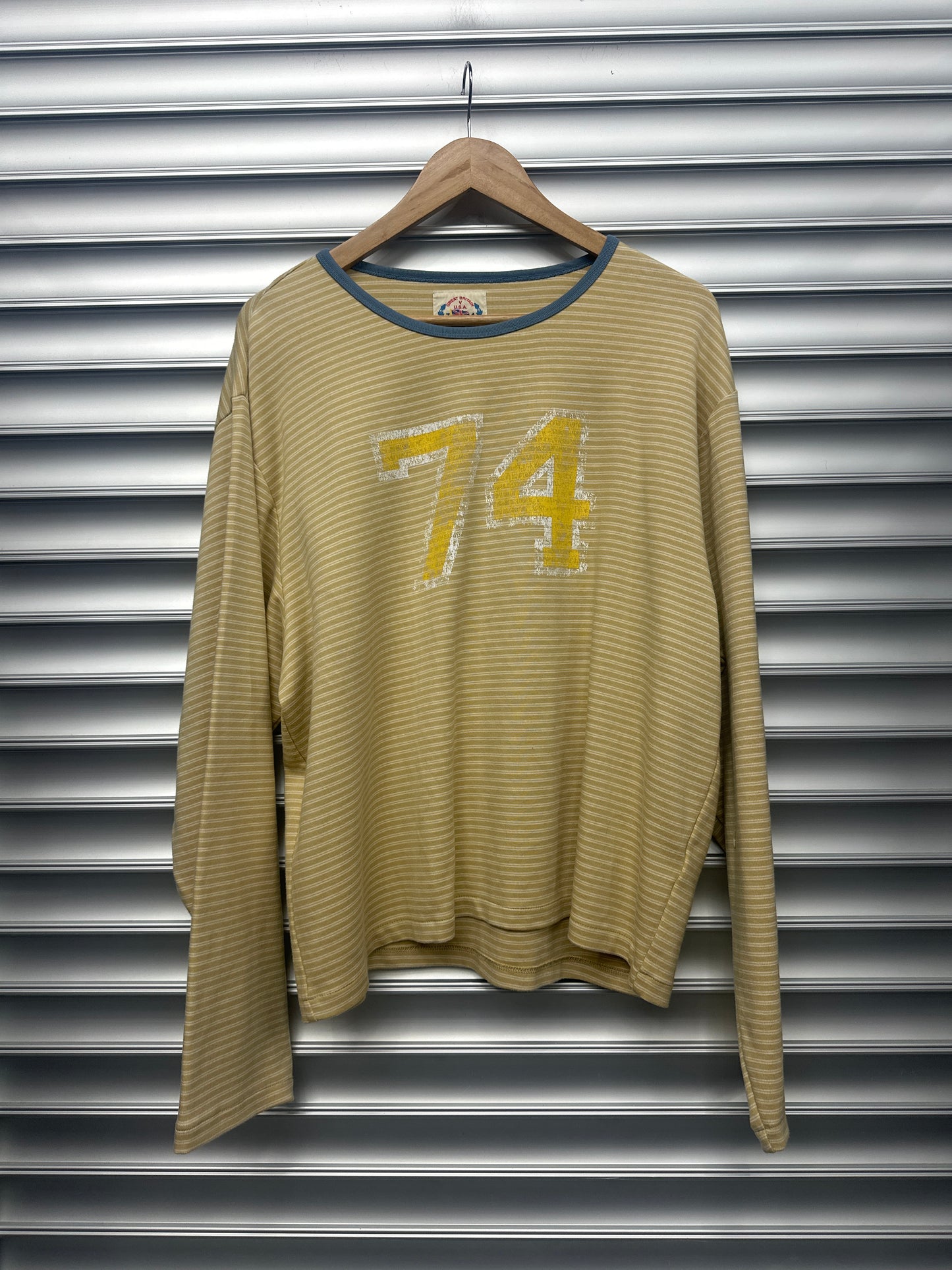 74 Yellow Striped Longsleeve - L