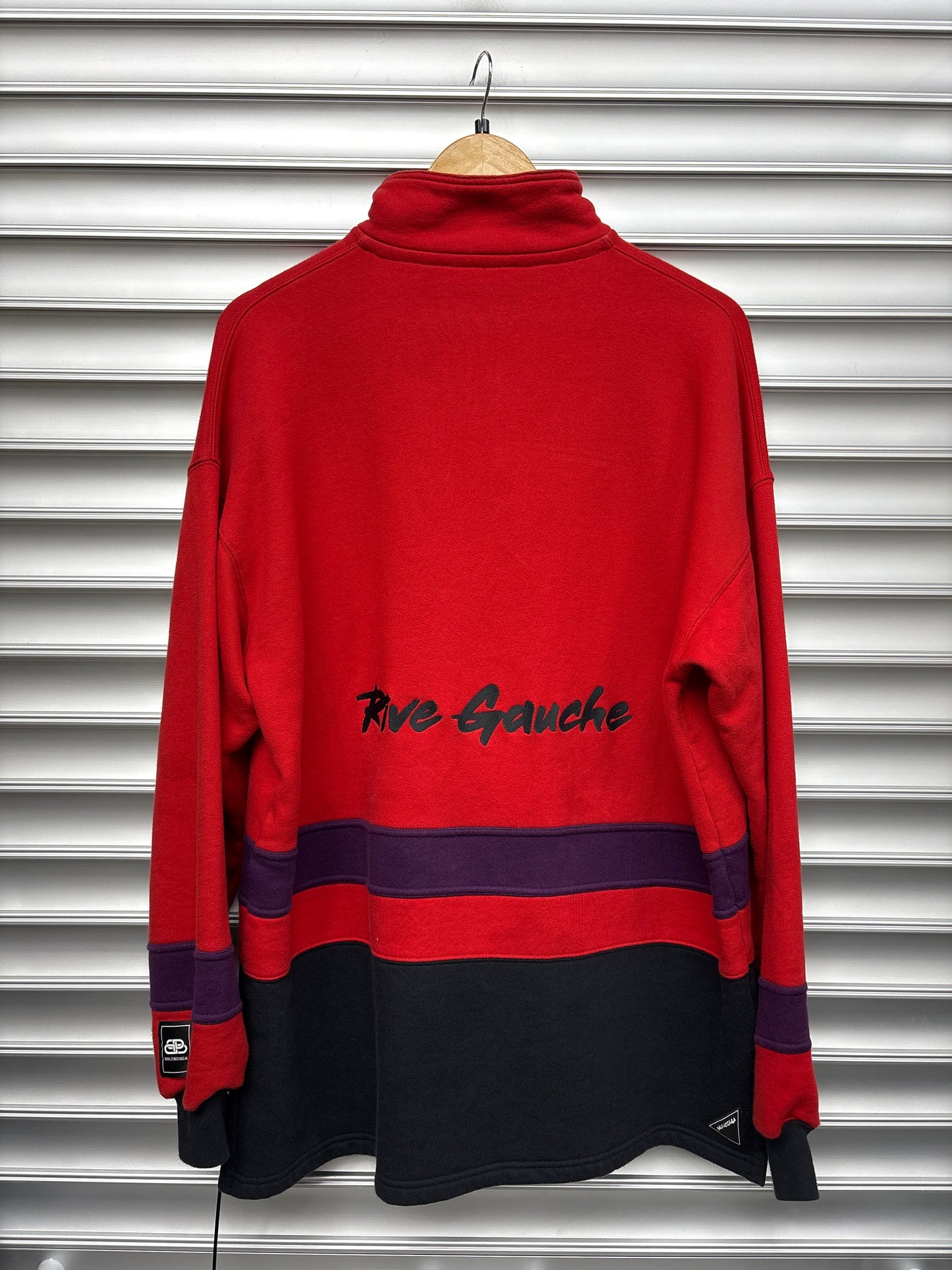 Red Balenciaga Quarter Zip - S**