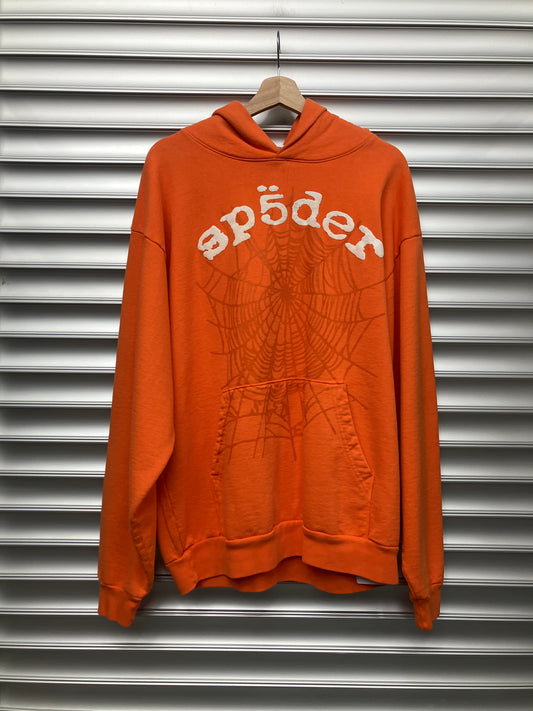 Spider Orange Web Hoodie - L