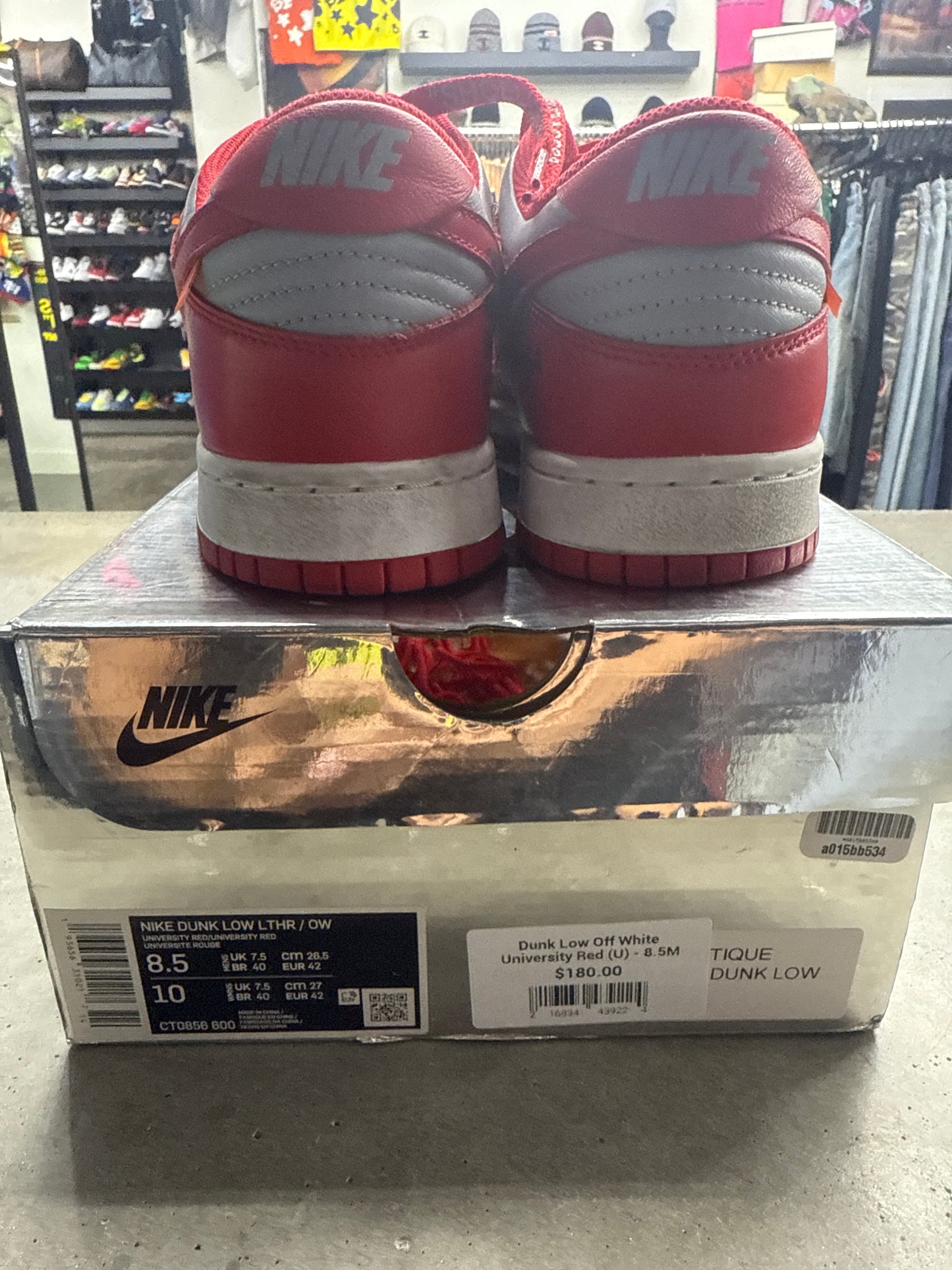 Dunk Low Off White University Red (U) - 8.5M