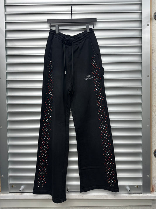 HMDD Rhinestone Black Sweatpants - M