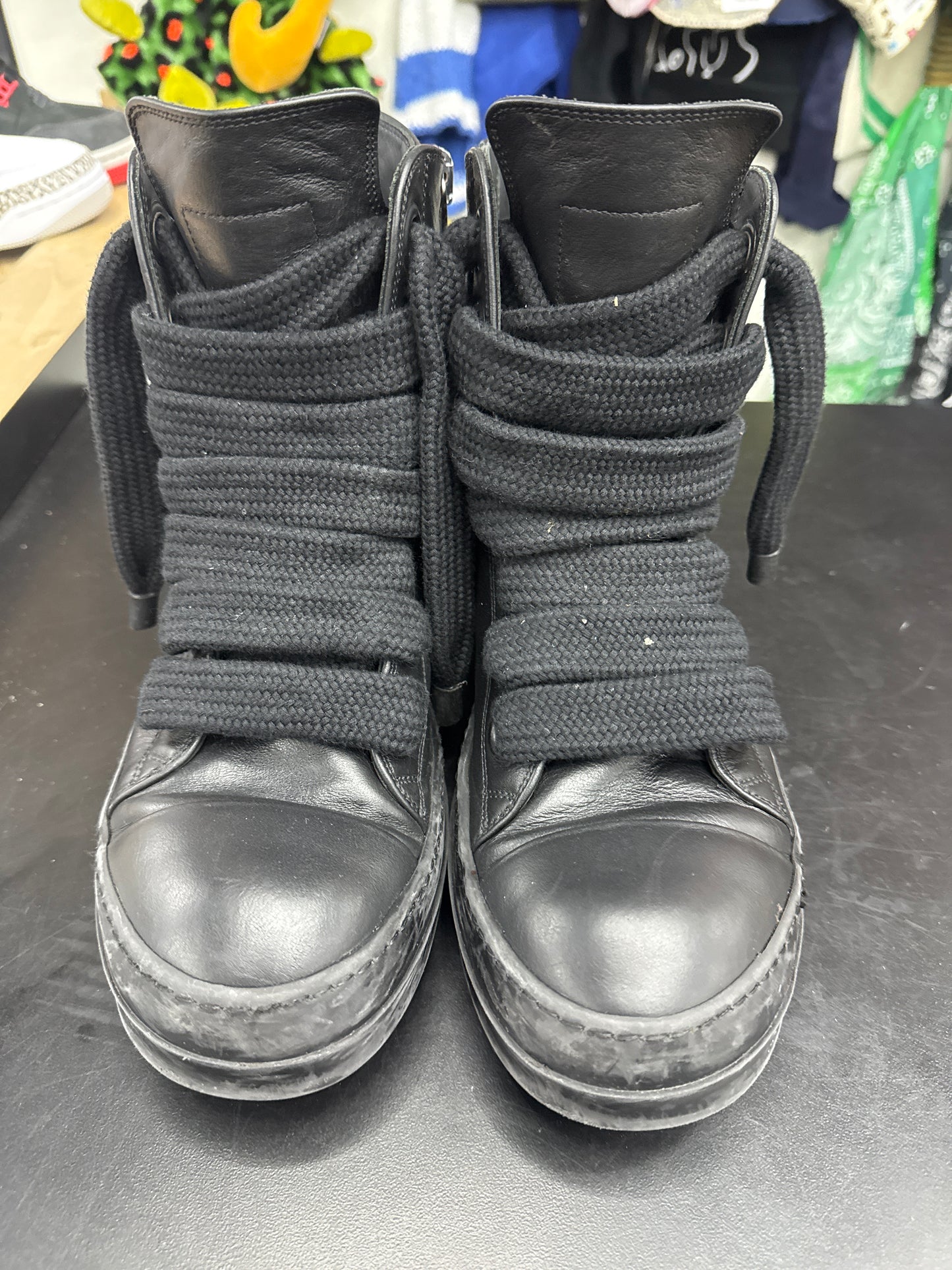 Rick Owen Ramone High Jumbo Lace Triple Black (U) - 41(8) (NB)