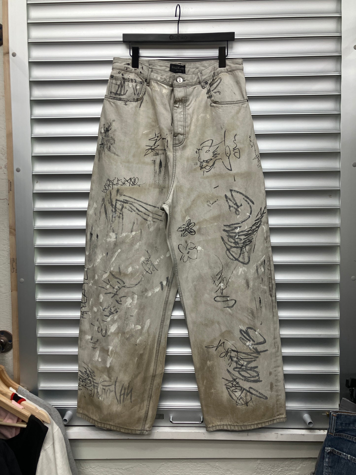 Balenciaga Stencil Cream Denim - M