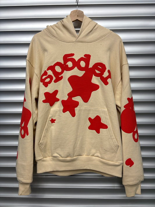 Spider Cream Red Hoodie - M