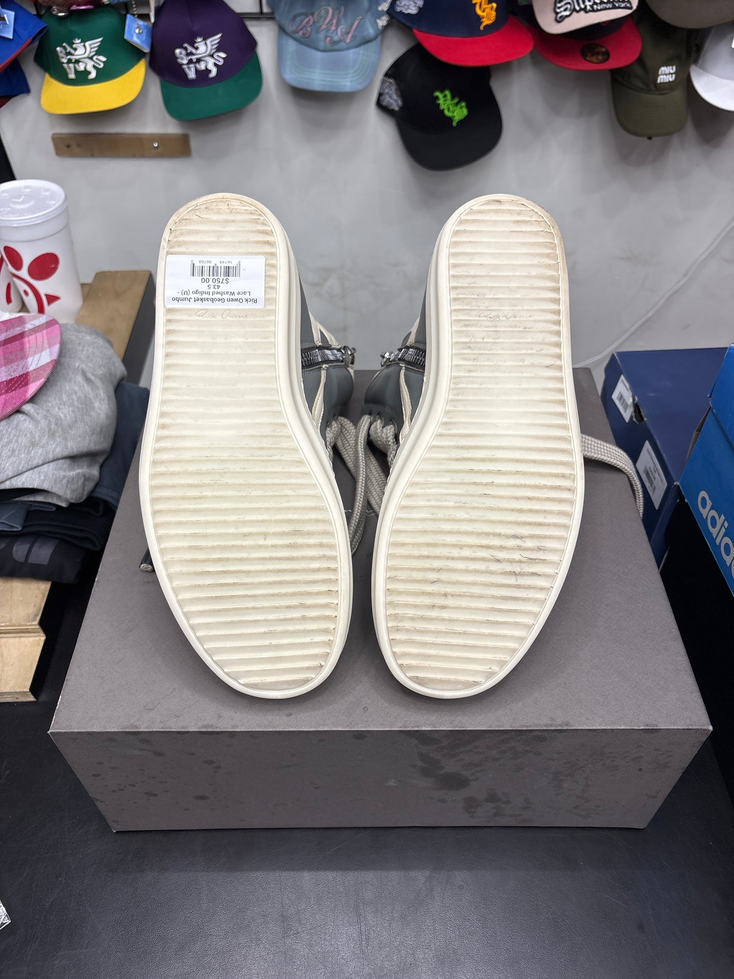 Rick Owen Geobasket Jumbo Lace Washed Indigo (U) - 43.5