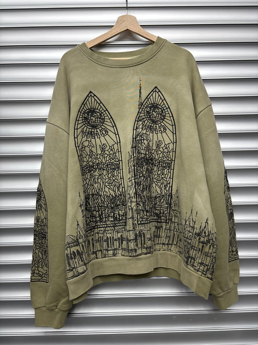Who Decide War Cathedral Sweatshirt Olive - 2XL
