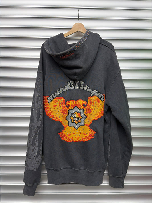 Murderrr FM Rhinestone Zip Up Hoodie - M