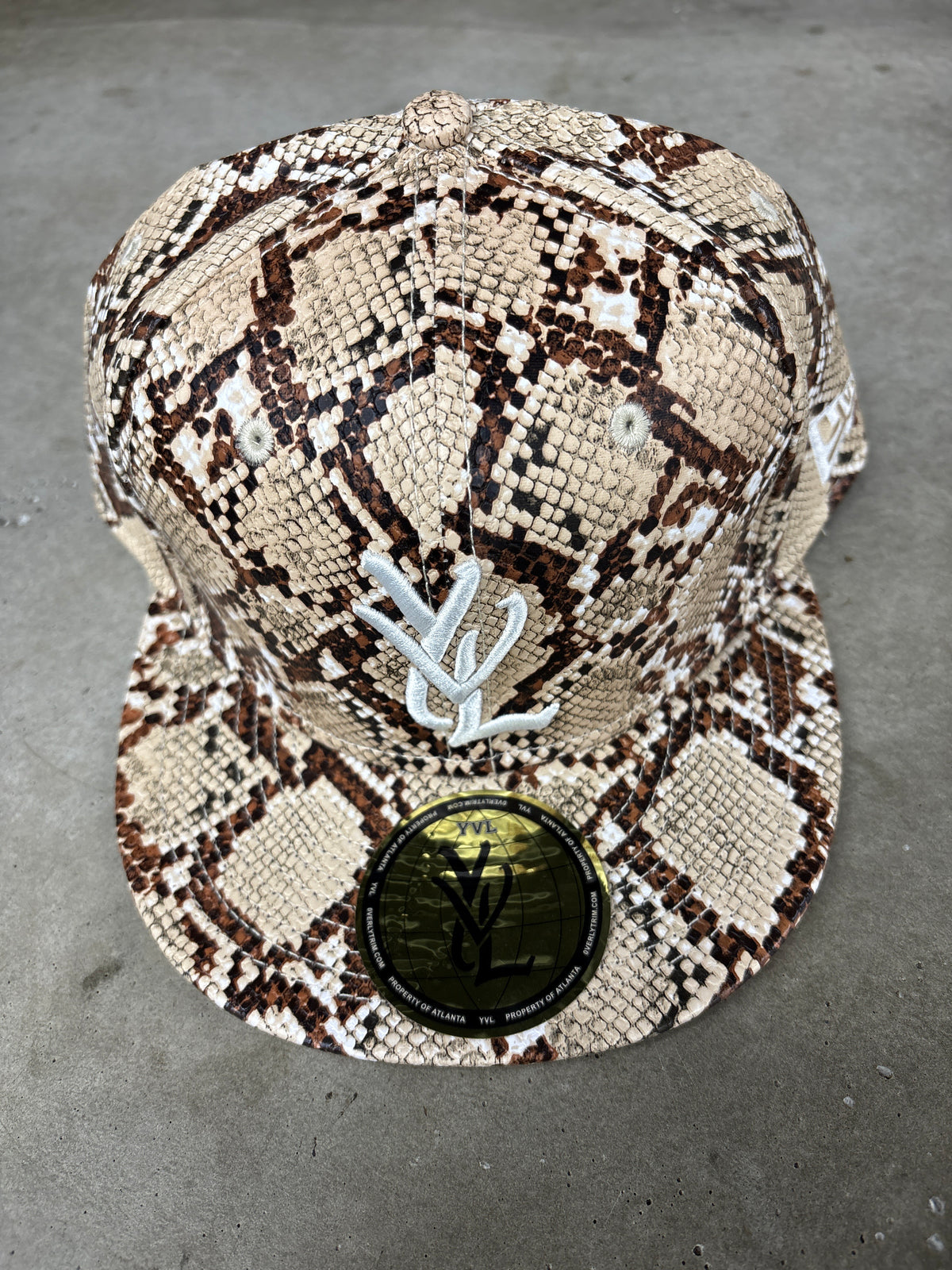 YVL Tan Snakeskin Hat **